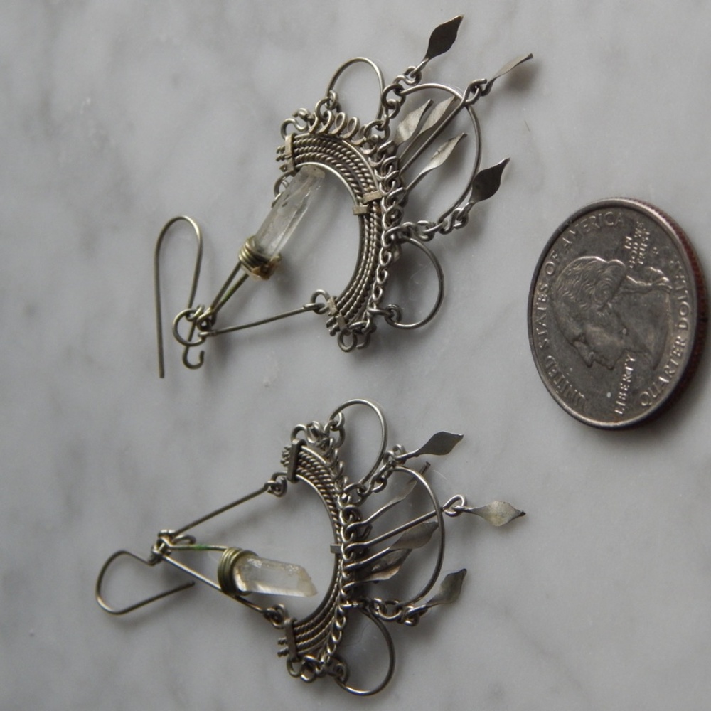 Sterling Silver Quartz Dangles - image 3